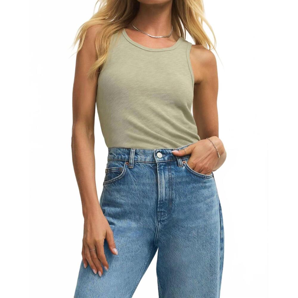 NEW Z SUPPLY women's classic slub scoop tank top in sage